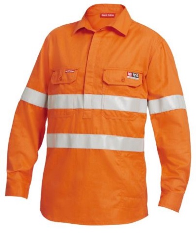 Hard Yakka ShieldTec FR Hi-Vis Closed Front Shirt with FR Tape Y04150