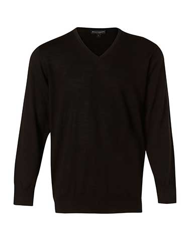 Benchmark Men's V Neck L/S Jumper M9502