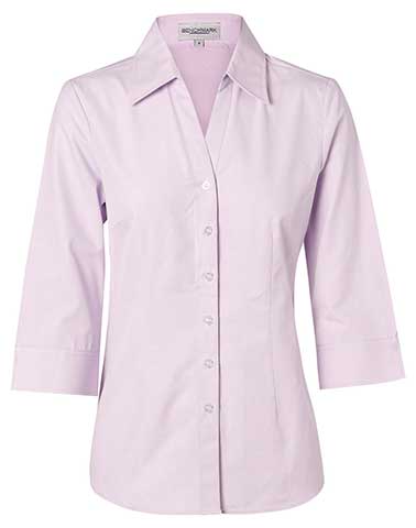 Benchmark Women's CVC Oxford 3/4 Sleeve Shirt M8040Q