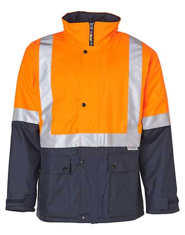 Australian Industrial Wear Hi-Vis Two Tone Rain Proof Jacket With Quilt Lining SW28A